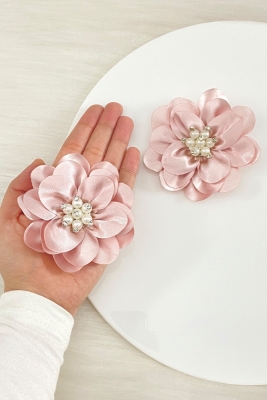 Pudra İncili Parlak  Taşlı Gelin El Gülü, Damat, Nedime Bileklik, Düğün Kına Söz Bride, 2 Adet