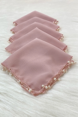 Pudra Şifon Gelin Damat Mendili, Düğün Halay Nedime Bride Parti Kına Nişan Sünnet Hediye, 5 Adet