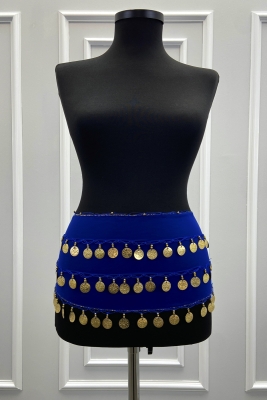 Saks Mavi Gold Şakira Oryantal Dansöz Dans Kemeri Pullu Zilli Kına Oyun Eğlence Düğün Shakira Kemer