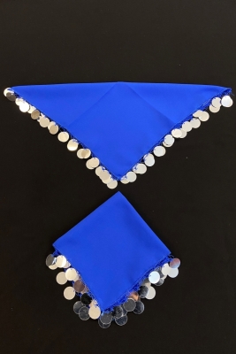 Saks Mavi Gümüş Lüks Şifon Gelin Nedime Halay Mendil 5 Adet Kına Gecesi Malzemesi