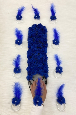 Saks Mavi Nedime Bilekliği 5 Adet, Nedime Tacı(Plastik) 5 Adet, Bekarlığa Veda Partisi, 10 Parça Set