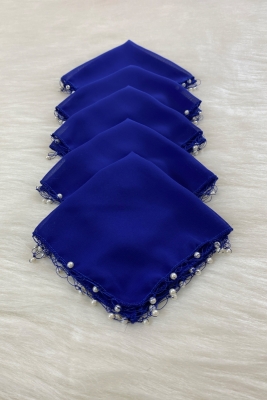 Saks Mavi Şifon Gelin Damat Mendili, Düğün Halay Nedime Bride Parti Kına Nişan Sünnet Hediye, 1 Adet