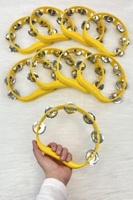 Sarı Gelin Nedime Tefi Defi, Kına Gecesi Düğün Damat Sünnet Halay Metal Zilli Plastik Tef 5 Adet