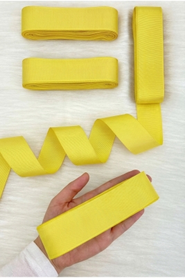 Sarı Grogren Kurdele 4 Cm 10 Mt, Bohça Çeyiz Düğün Nişan Doğum Günü Hediye Paketleme Süsleme