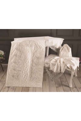 Seccade Bohça Seti Osmanlı Krem