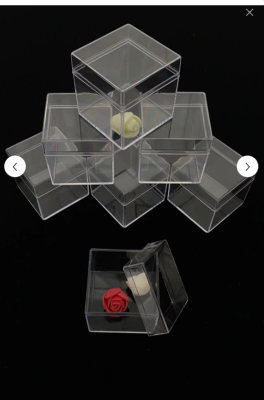 Şeffaf Mika Kutu, Pleksi Kare 5x5x5cm 12 Adet