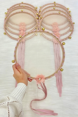 Simli Gelin Tefi Pudra, Nedime Düğün Kına Gecesi Sünnet Bekarlığa Veda Bride Zilli 25cm 1 Adet