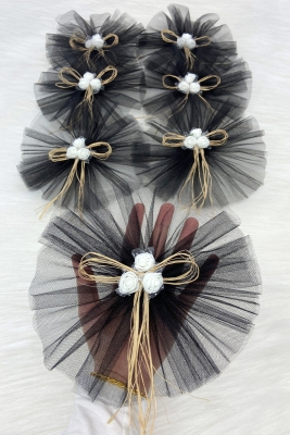 Siyah Bohça Süsü, Gelin Damat Çeyiz Düğün Nişan Konvoy Gelin Arabası Sünnet Kına Süsü 5 Adet