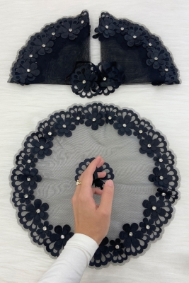 Siyah Gelin Damat Mendili, Parlak Taş Detaylı Düğün Halay Nedime Söz Nişan Kına Sünnet Bride Mendil