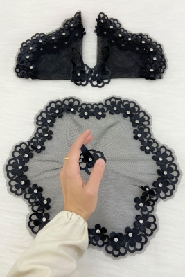 Siyah Gelin Damat Mendili, Parlak Taş Detaylı Düğün Halay Nedime Söz Nişan Kına Sünnet Bride Mendil