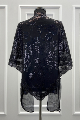 Siyah Gelin Damat Sağdıç Nedime Kına Gecesi Asker Omuz Örtüsü Şalı Eldivenli Pullu Çiçek Motifli