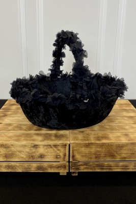 Siyah Gelin Kına Gecesi Sepeti, Düğün, Sünnet, Nikah, Söz, Nişan, Kadife Üç Boyutlu Lazer Çiçekli