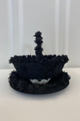 Siyah Gelin Kına Gecesi Tepsi Ve Sepeti, Düğün, Sünnet, Nişan, Söz, Kadife Üç Boyutlu Lazer Çiçekli