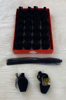 Siyah Mini Testi Kına, Hediyelik 24 Adet, Söz Nişan Nikah Düğün Bride Bekarlığa Doğum Mevlüt Sünnet