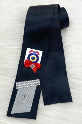 Siyah Nazar Boncuk Figürlü Sünnet Takı Kurdele; Sünnet Düğünü, Kına, Mevlüt Takı Kemeri