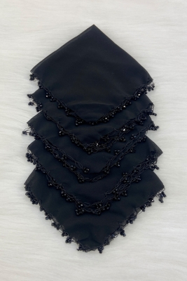 Siyah Şifon Gelin Damat Mendili, Düğün Halay Nedime Bride Parti Kına Nişan Sünnet Hediye, 10 Adet