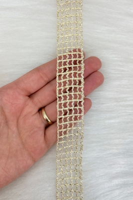 Soft Gold File Kurdele 2,5cm 10mt, Gelin, Damat, Bohça, Çeyiz, Nişan, Nikah, Hediye, Parti, Süsleme