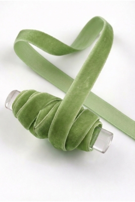 Soft Yeşil Kadife Kurdele 1cm 5mt, Gelin, Damat, Bohça, Nişan, Çeyiz, Nikah, Hediye, Şeker, Süsleme