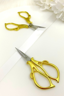 Söz Nişan Makası Gold, Kurdele Açılış Özel Gün Merasim Dikiş Nakış Makas Sade Model Gold