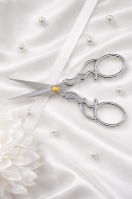 Söz Nişan Makası Gümüş, Kurdele Açılış Özel Gün Merasim Dikiş Nakış Makası