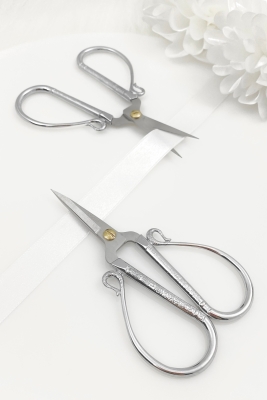 Söz Nişan Makası Gümüş, Kurdele Açılış Özel Gün Merasim Dikiş Nakış Makası Geniş Model Silver