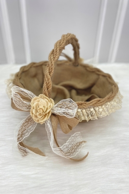 Söz Nişan Nikah Kına Gelin Sepeti, Düğün Bride Bekarlığa Veda Hediyelik Dekoratif Hasır Gül Jüt