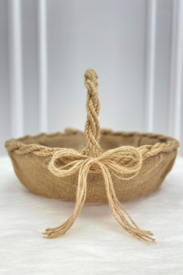 Söz Nişan Nikah Kına Gelin Sepeti, Düğün Bride Bekarlığa Veda Hediyelik Dekoratif Hasır Örgü Jüt