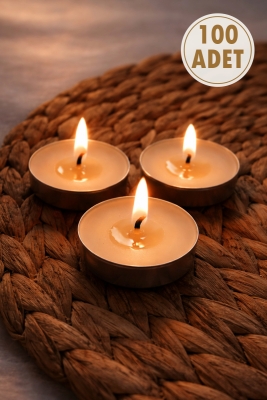Tealight Mum Beyaz, 100 Adet Kokusuz, Buhurdanlık, Parti, Kutlama, Özel Gün, Kına, Düğün, Nikah