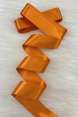 4 Cm Turuncu Çift Taraflı Saten Kurdele 10 Metre, Bohça Çeyiz Özel Gün Hediye Süsleme Kurdelesi