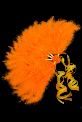 Turuncu Gelin Yelpazesi, Ahşap Tüylü Kına Yelpazesi, Nedime Sünnet Yelpaze, Büyük Boy Yelpaze 60*35