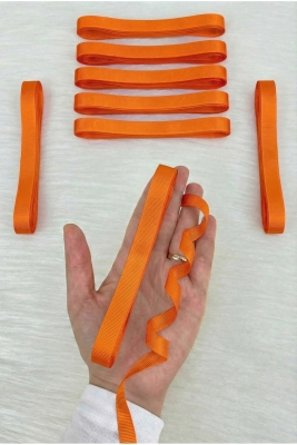 Turuncu Grogren Kurdele 1 Cm 10 Metre, Bohça Çeyiz Nişan Nikah Doğum Günü Hediye Paketleme Süsleme