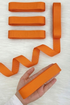 Turuncu Grogren Kurdele 3 Cm 10 Mt, Bohça Çeyiz Düğün Sünnet Doğum Günü Hediye Paketleme Süsleme