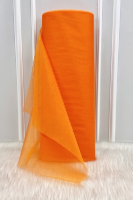 Turuncu Süsleme Tülü Bohça Çeyiz Gelin Damat Söz Nişan Nikah Kapı Konvoy Valiz Hediye Süsü 100x300cm