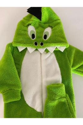 Unisex Bebek Yeşil Dinozor Kışlık Uyku Tulumu