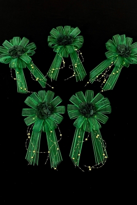 Yeşil Bohça Süsü, Gelin Damat Çeyiz Düğün Nişan Konvoy Gelin Arabası Sünnet Kına Süsü 5 Adet