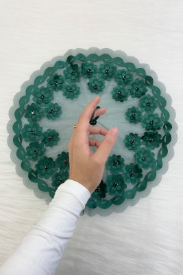 Yeşil Gelin Damat Mendili, Parlak Taş Detaylı Düğün Halay Nedime Söz Nişan Kına Sünnet Bride Mendil