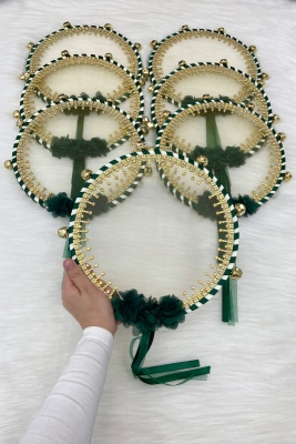 Yeşil Gelin Nedime Tefi, Çiçek Ve Sultan Taşlı, Düğün Kına Gecesi Bride Sünnet Parti Defi 1 Adet