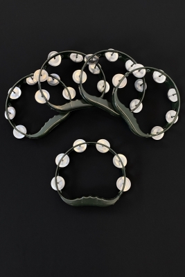 Yeşil Gelin Nedime Tefi, Kına Gecesi Düğün Sünnet Bride Plastik Zilli Tef, 5 Adet