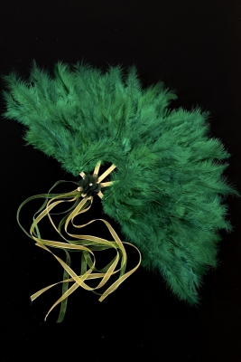 Yeşil Gelin Yelpazesi, Ahşap Tüylü Kına Gecesi Yelpazesi, Nedime Sünnet Yelpaze, Büyük Boy Yelpaze