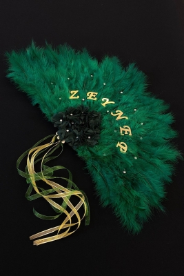 Yeşil Gelin Yelpazesi, Bekarlığa Veda Partisi, Bride To Be, Nedime, Kına Gecesi, Ahşap Tüylü Yelpaze