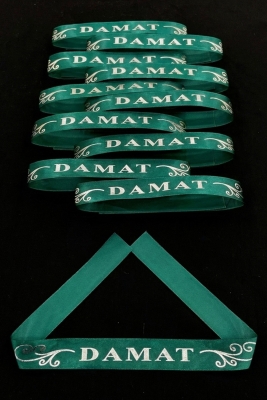 Yeşil Gümüş Damat Kol Kurdele Bileklik Bant, Kına Gecesi Sağdıç Düğün Bride Bekarlığa Veda 1 Adet