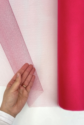 Fuşya İran Grek Tül, Nişan Çeyiz Bohça Kapı Doğum Günü Konvoy Parti Dekor Süsleme, 1 Metre (En 70cm)