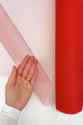 Kırmızı İran Grek Tül, Nişan Çeyiz Bohça Kapı Doğum Günü Konvoy Parti Dekor Süsleme 1 Metre (En70cm)