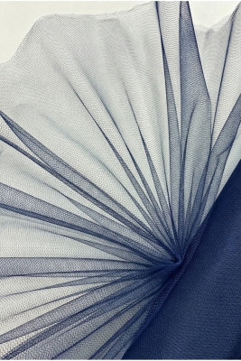 Lacivert İran Grek Tül, Nişan Çeyiz Bohça Kapı Doğum Günü Konvoy Parti Süsleme, 1 Metre (En 70cm)