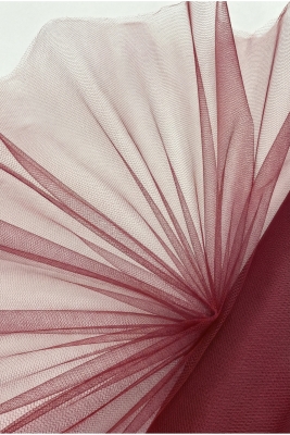 Bordo İran Grek Tül, Nişan Çeyiz Bohça Kapı Doğum Günü Konvoy Parti Dekor Süsleme, 1 Metre (En 70cm)