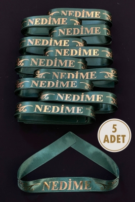 Yeşil Nedime Kol Kurdele, 5 Adet Kolluk Bileklik Bant, Kına Gecesi Düğün Bride Bekarlığa Veda Söz