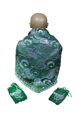 Yeşil Osmanlı Turalı Damat Sadıç Kına Örtüsü Kına Duvağı 2eldiven