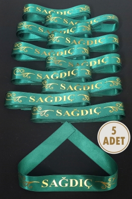 Yeşil Sağdıç Kol Kurdele, 5 Adet Kolluk Bileklik Bant, Kına Gecesi Düğün Bride Sünnet Söz