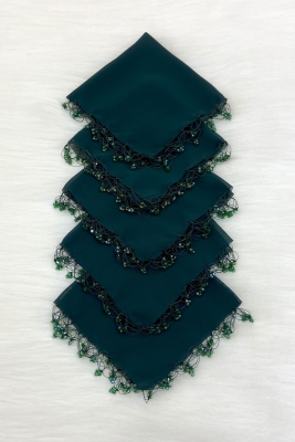 Yeşil Şifon Gelin Damat Mendili, Düğün Halay Nedime Bride Parti Kına Nişan Sünnet Hediye, 10 Adet