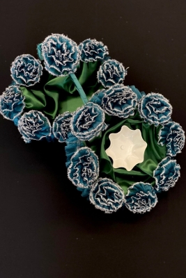 Yeşil Simli Ponpon Kına Tepsisi Ve Sepeti Takımı